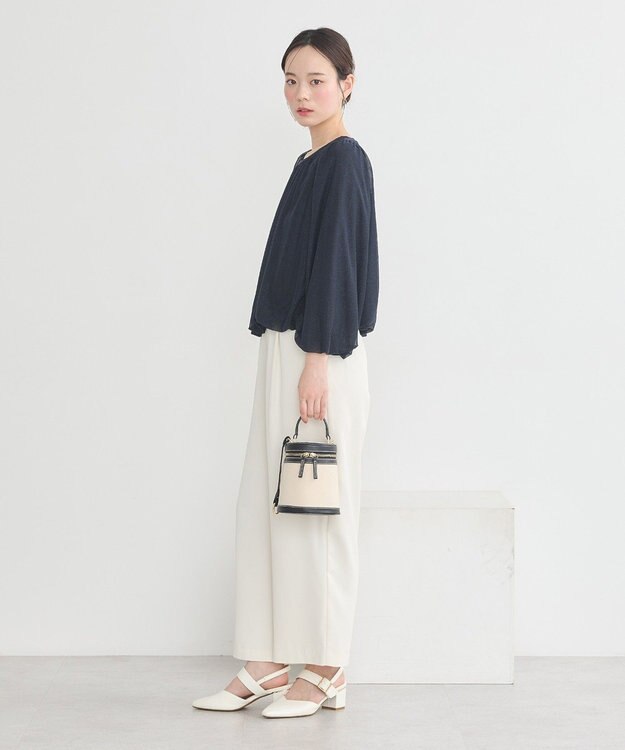 earth music&ecology シアーバルーンプルオーバー Navy