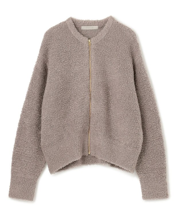 UNFILO プードルニット ZIPカーディガン モカ