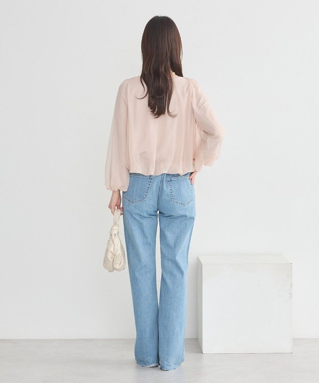 earth music&ecology シアーバルーンプルオーバー Pink Beige