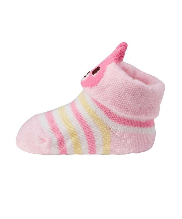 MIKI HOUSE HOT BISCUITS 【9-11cm】 キャラクターお顔ベビーソックス ピンク