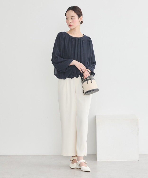 earth music&ecology シアーバルーンプルオーバー Navy