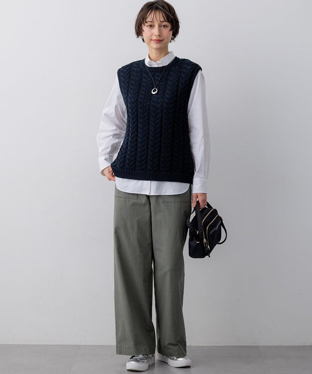 23区 【先行予約】ケーブル ニットベスト ネイビー系