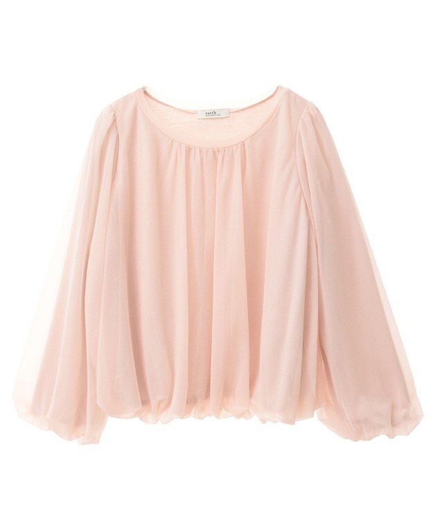 earth music&ecology シアーバルーンプルオーバー Pink Beige
