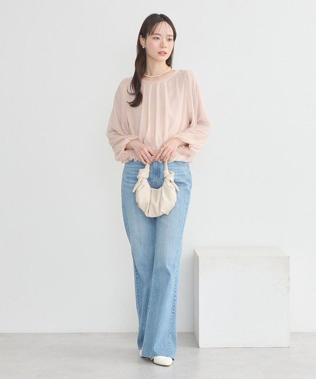 earth music&ecology シアーバルーンプルオーバー Pink Beige