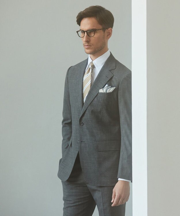 GOTAIRIKU 【御幸毛織】 WOOL×SOLOTEX ストレッチスーツ（平織/グレー） グレー系8