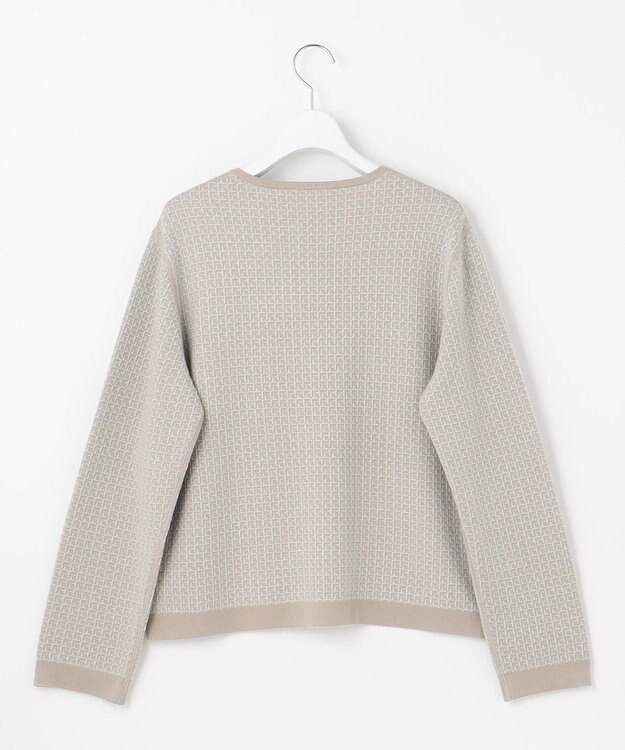 自由区 【WEB限定カラーあり・洗える】リバーシブルニット セットアップ(プルオーバー×フレアスカート) グレージュ×アクア