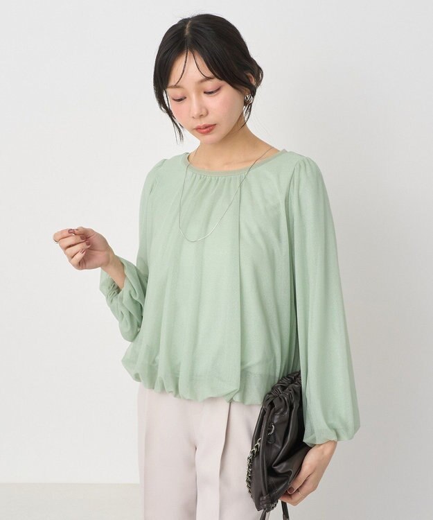 earth music&ecology シアーバルーンプルオーバー Mint