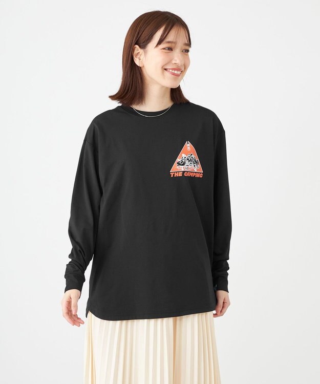SHARE PARK LADIES 【UNISEX】UVカット アートコラボロングTシャツ〈CAMP〉（S・Mサイズ） ブラック