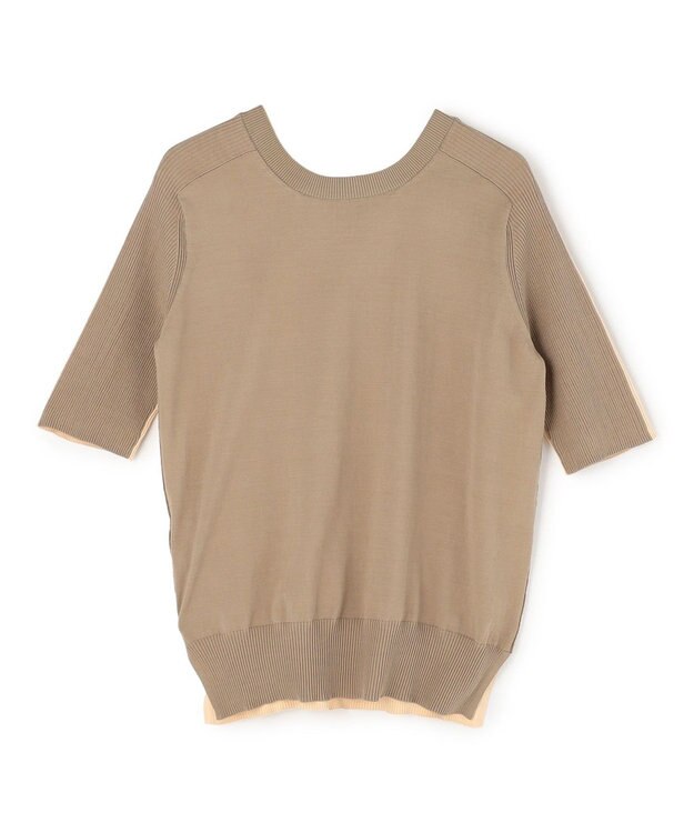 BEIGE， JULIE / コットンシルク 2WAY半袖ニット Peach