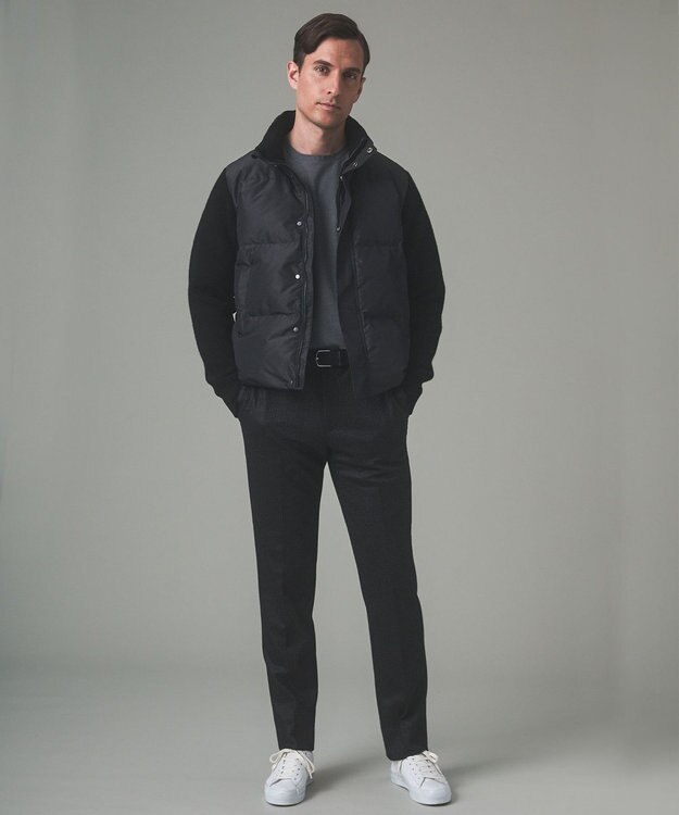 GOTAIRIKU ジャケットのインナーに最適【WEB&一部店舗限定】キレイ目 鹿の子 ビズ長袖Tシャツ ホワイト系