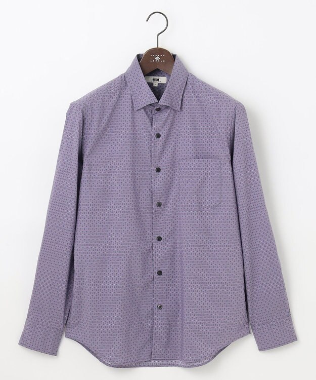 JOSEPH ABBOUD 【ストレッチ・洗える】ストレッチ プリント シャツ パープル系5