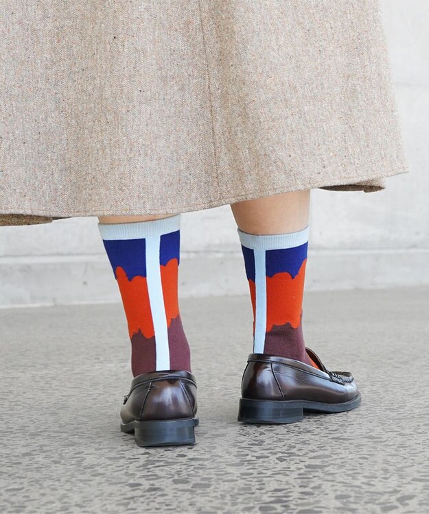 nitorito 【UNISEX】米沢オリジナル柄 ice monster 靴下 navy