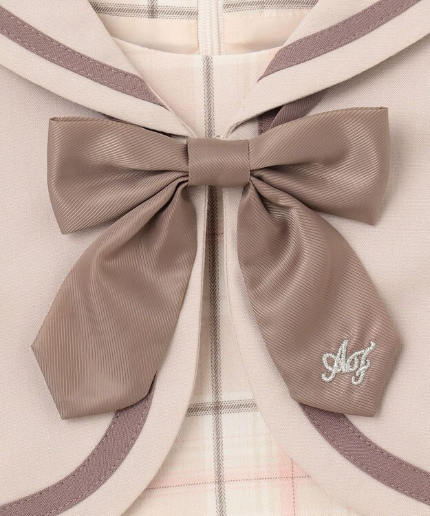 ANY KIDS ジャケット付き チェック ワンピース ピンクベージュ