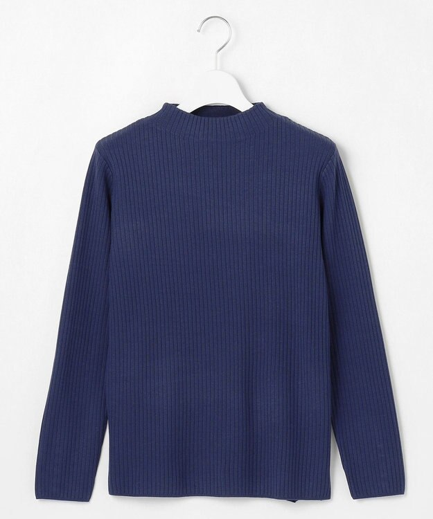 J.PRESS LADIES L 針抜きフライス リブ ボトルネック カットソー ブルー系