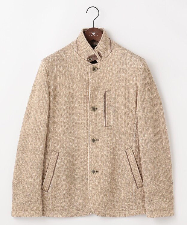 JOSEPH ABBOUD 【キングサイズ・軽量/ストレッチ/イージーケア】ツィーディーフリース ジャケット アイボリー系