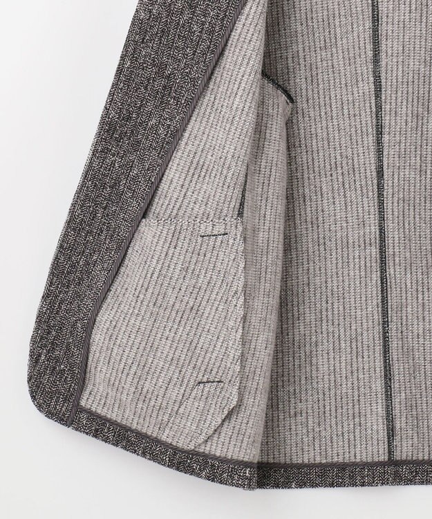 JOSEPH ABBOUD 【キングサイズ・軽量/ストレッチ/イージーケア】ツィーディーフリース ジャケット ブラック系