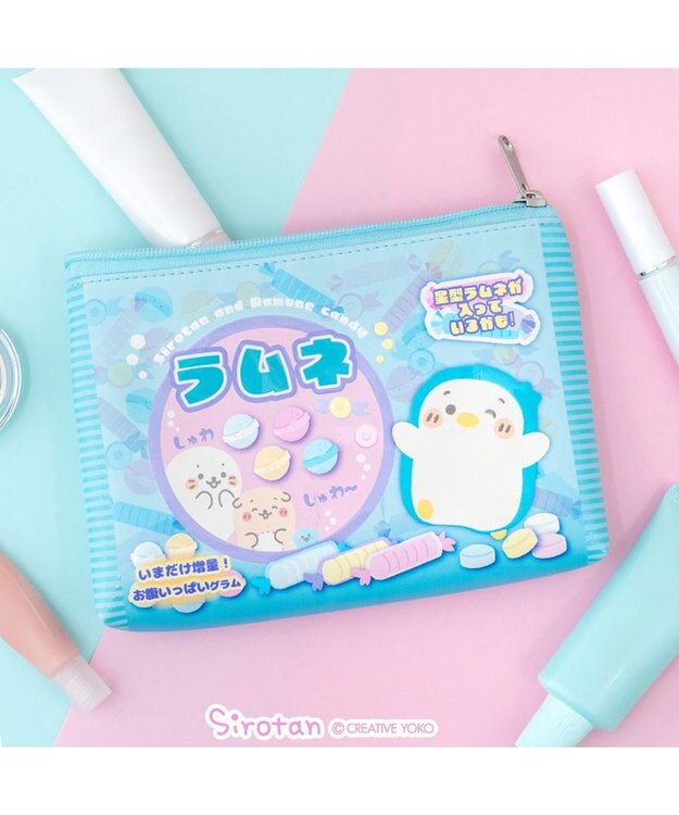 Mother garden しろたん ラムネ だいすき ポーチ ライトブルー