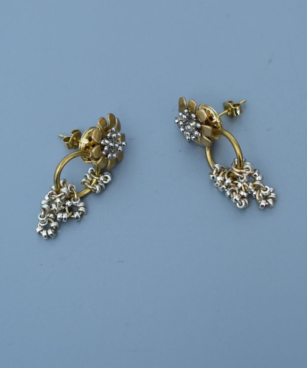 monshiro マーガレットピアス ゴールド×グレー