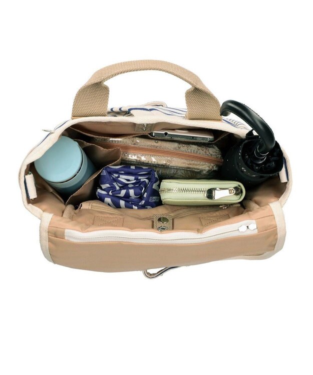 ROOTOTE 3082【ポケット充実】NA.デリ.2WAY.テンジク-C 01：アイボリー×ブルー