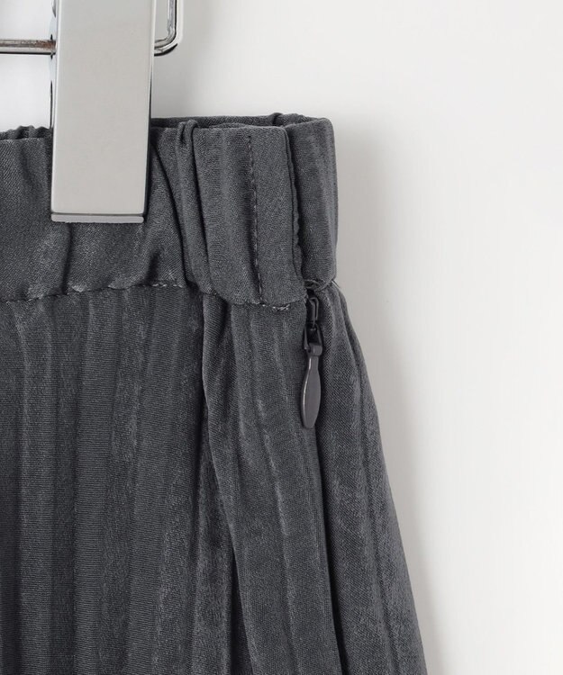 J.PRESS LADIES 【洗える】マロンサテン プリーツ スカート グレー系