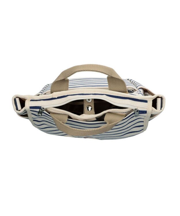 ROOTOTE 3082【ポケット充実】NA.デリ.2WAY.テンジク-C 01：アイボリー×ブルー