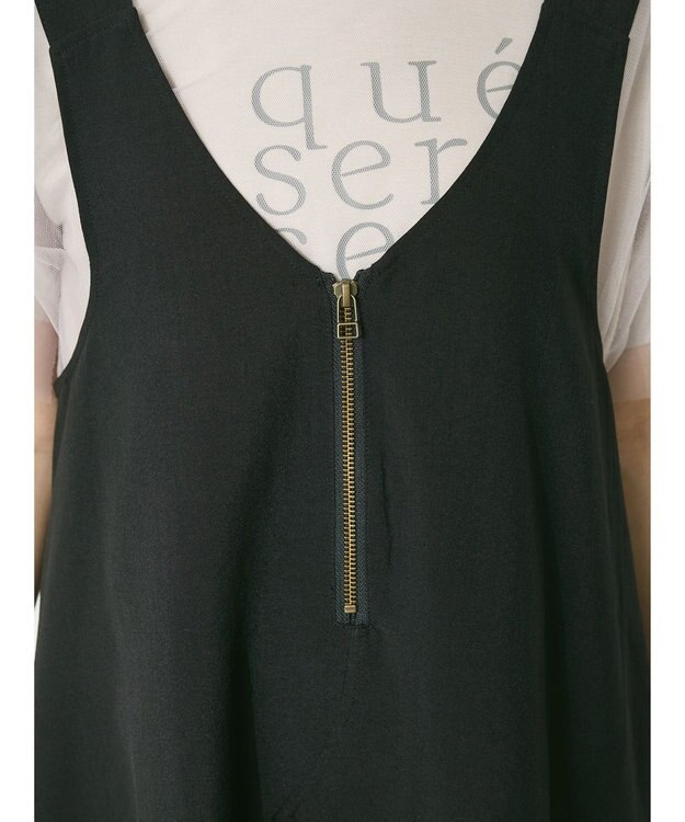 CRAFT STANDARD BOUTIQUE 前後2WAY麻調パネルワンピース Black