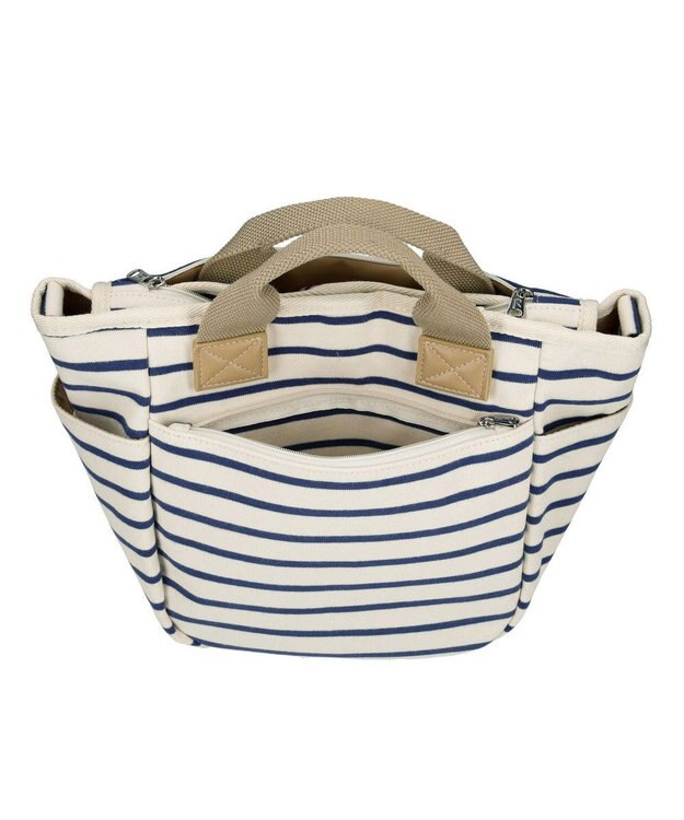 ROOTOTE 3082【ポケット充実】NA.デリ.2WAY.テンジク-C 01：アイボリー×ブルー