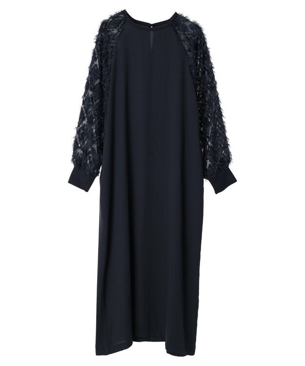 CRAFT STANDARD BOUTIQUE 袖ジャガードラグランワンピース Navy