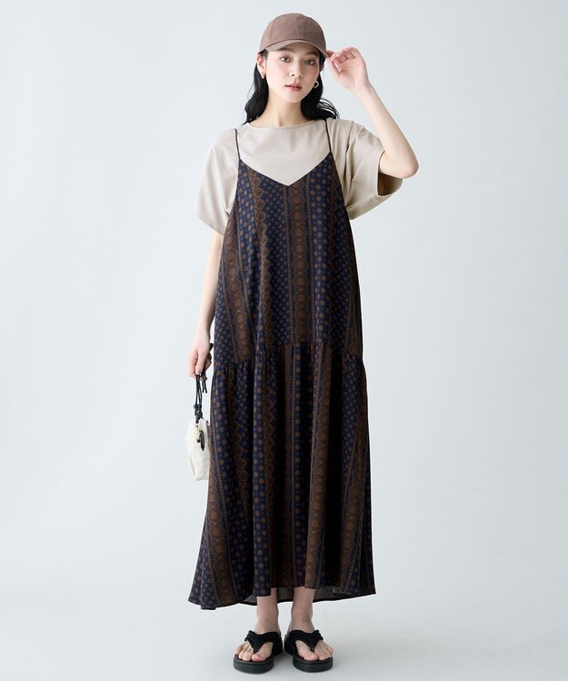 ANY ライトブッチャーキャミワンピース ネイビー系