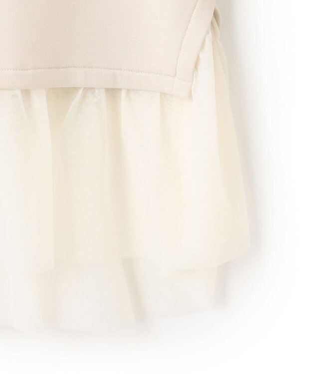 UNFILO 【110-150cm】BEAUTY FORM JERSEY ペプラムスウェット グレージュ