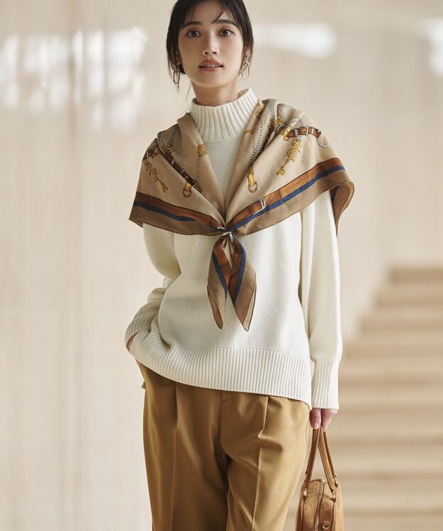 23区 S 【見上愛さんコラボカラー/Oggi掲載】カシミヤブレンド ハイネック ニット ホワイト系