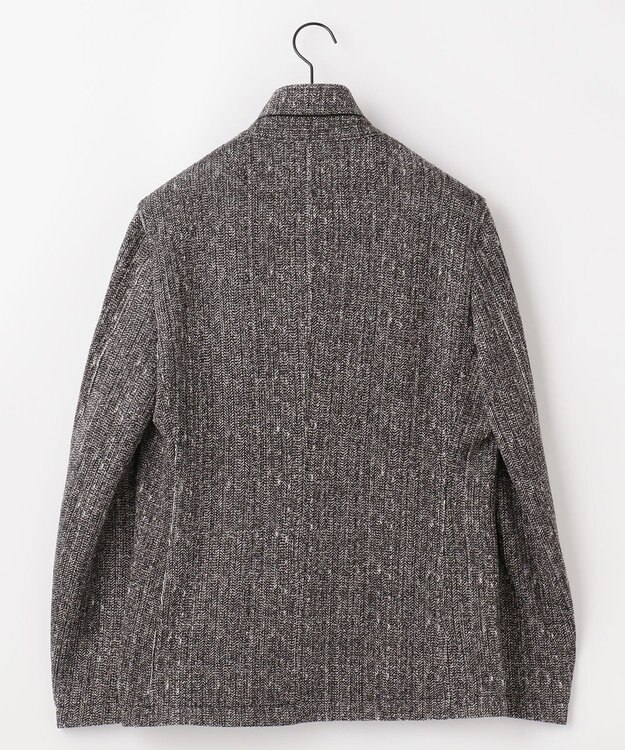 JOSEPH ABBOUD 【キングサイズ・軽量/ストレッチ/イージーケア】ツィーディーフリース ジャケット ブラック系