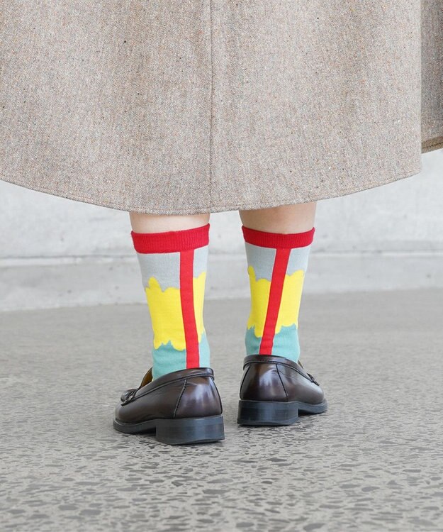 nitorito 【UNISEX】米沢オリジナル柄 ice monster 靴下 gray