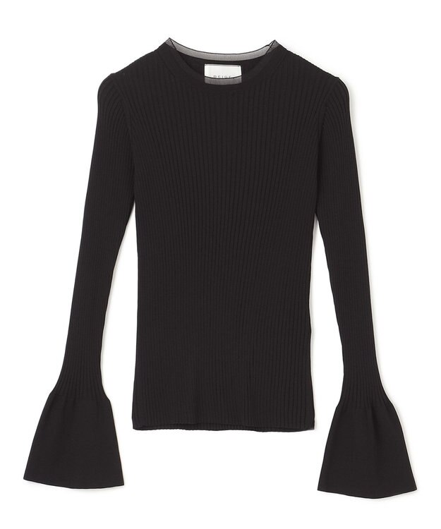 BEIGE， HANNA / リブニットトップス Black