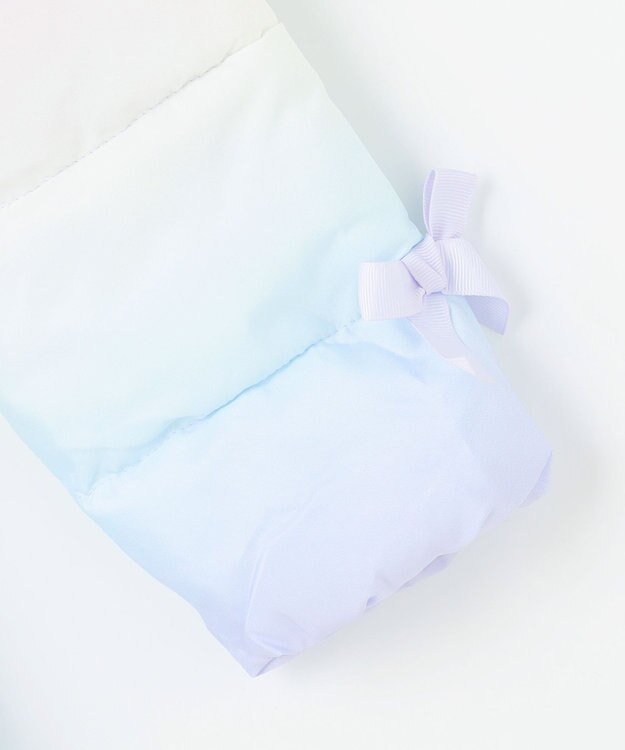 ANY KIDS 【フード取り外し/洗濯機可能】中綿フリル リボンコート レインボー