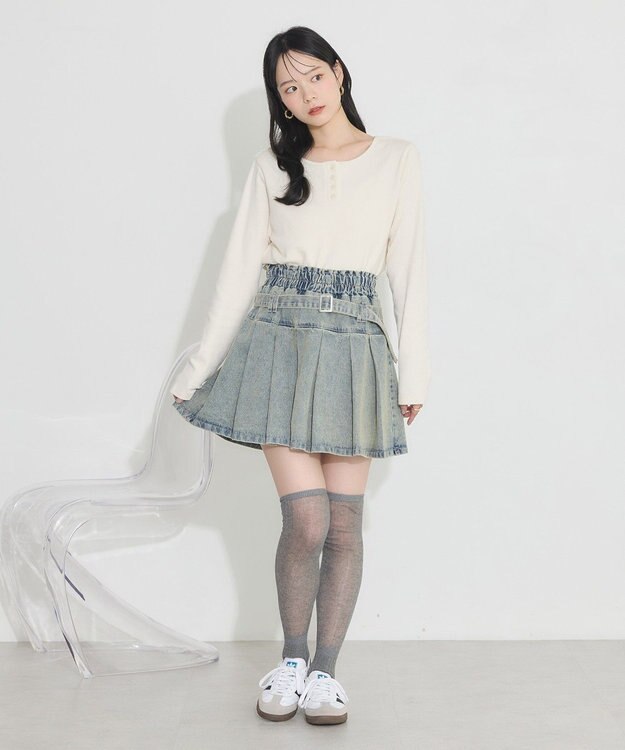 earth music&ecology ２ＷＡＹ釦リブプルオーバー Off White