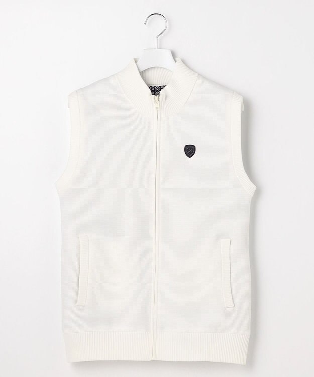 23区GOLF 【MEN】リバーシブルニットベスト モノグラム柄 ホワイト系