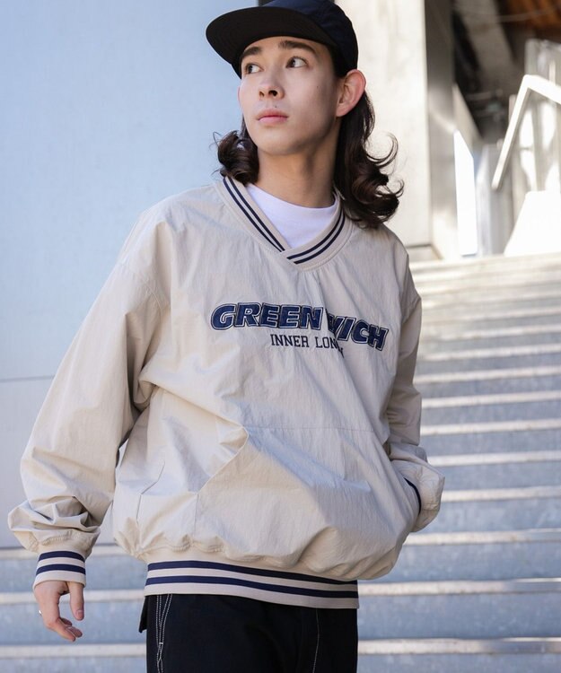 WEGO ナイロンプルオーバー ベージュ