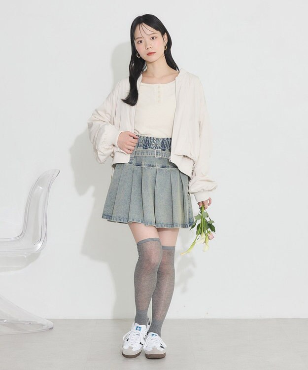 earth music&ecology ２ＷＡＹ釦リブプルオーバー Off White