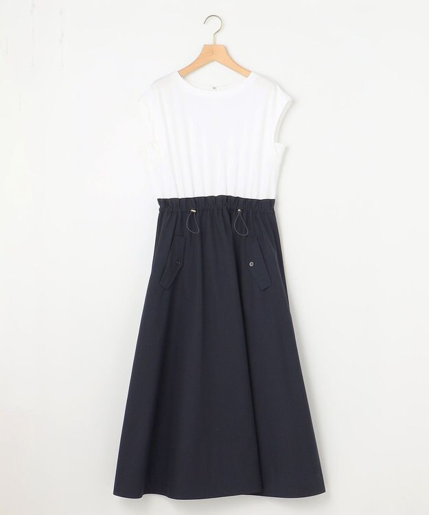 組曲 【WEB限定】コンビネーションワンピース オフ×ネイビー系