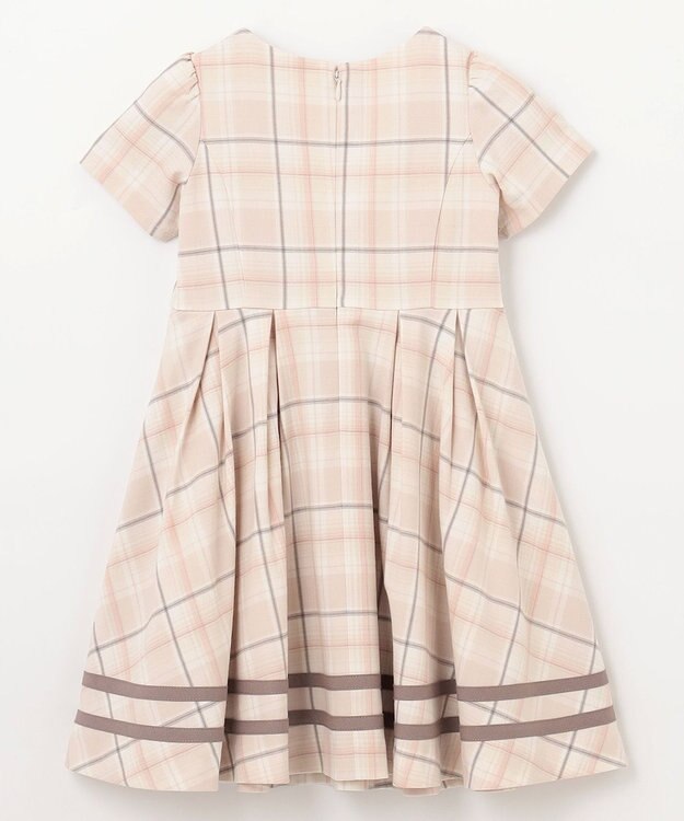 ANY KIDS ジャケット付き チェック ワンピース ピンクベージュ
