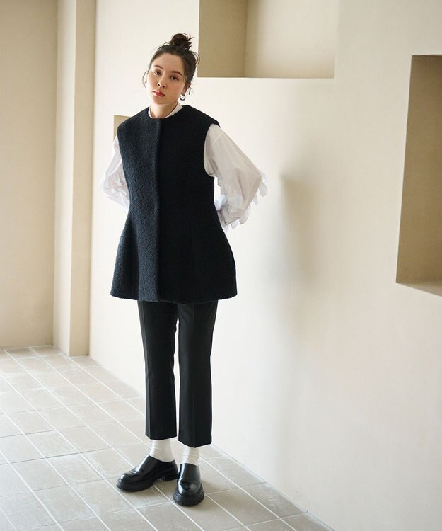 #Newans ポッテリ―シルエットジレ ブラック