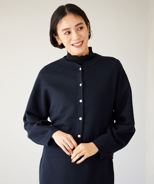 自由区 L 【WEB&一部店舗限定】スムージーニット カーディガン ネイビー