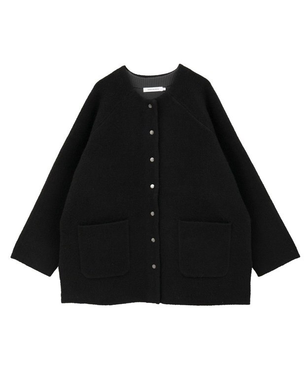 AMERICAN HOLIC Wフェイスラグランニットコーディガン Black