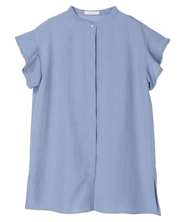 Green Parks 接触冷感　比翼シャツチュニック Blue