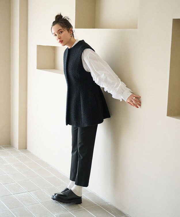 #Newans ポッテリ―シルエットジレ ブラック