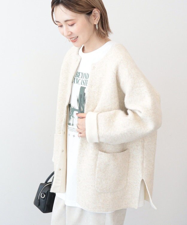 AMERICAN HOLIC Wフェイスラグランニットコーディガン Light Beige