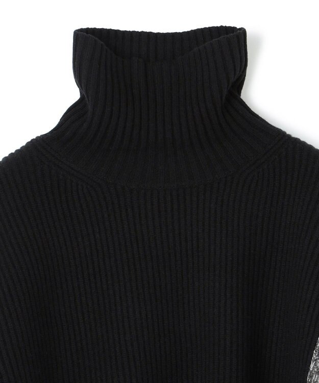 JOSEPH カーディステッチアニメーション　ハイネックニット Black/Ivory