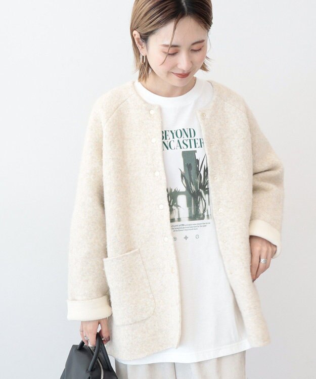 AMERICAN HOLIC Wフェイスラグランニットコーディガン Light Beige