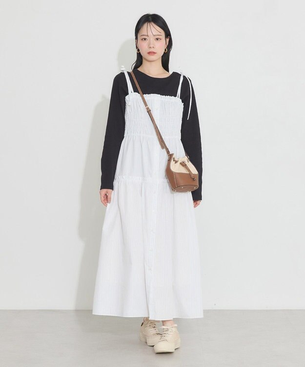 earth music&ecology ２ＷＡＹ釦リブプルオーバー Off White